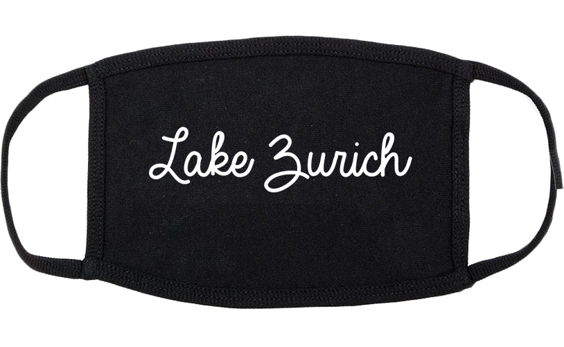 Lake Zurich Illinois IL Script Cotton Face Mask Black