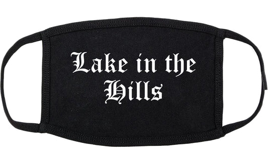 Lake in the Hills Illinois IL Old English Cotton Face Mask Black