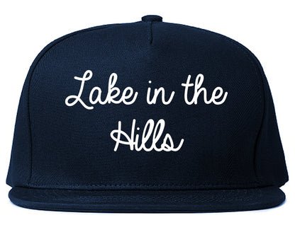 Lake in the Hills Illinois IL Script Mens Snapback Hat Navy Blue
