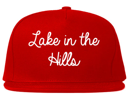 Lake in the Hills Illinois IL Script Mens Snapback Hat Red