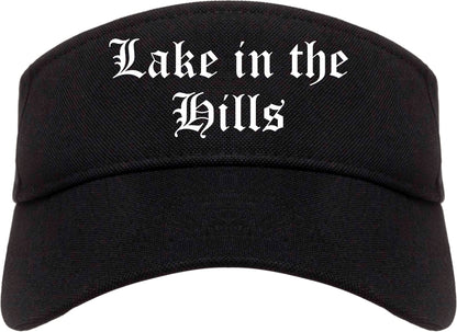 Lake in the Hills Illinois IL Old English Mens Visor Cap Hat Black