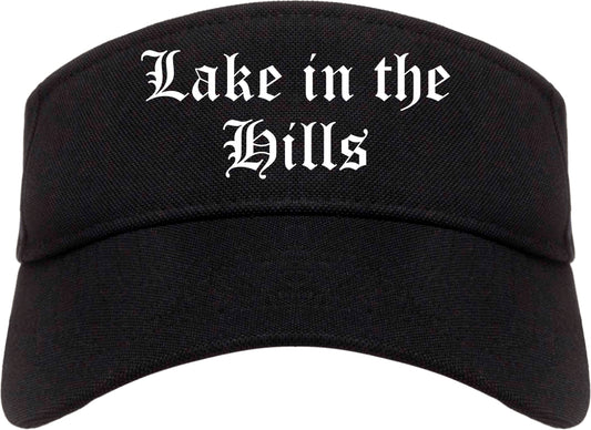 Lake in the Hills Illinois IL Old English Mens Visor Cap Hat Black