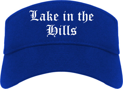 Lake in the Hills Illinois IL Old English Mens Visor Cap Hat Royal Blue