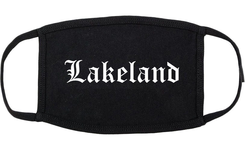 Lakeland Florida FL Old English Cotton Face Mask Black