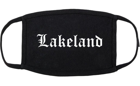 Lakeland Florida FL Old English Cotton Face Mask Black