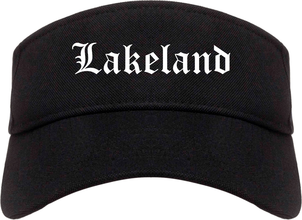 Lakeland Florida FL Old English Mens Visor Cap Hat Black