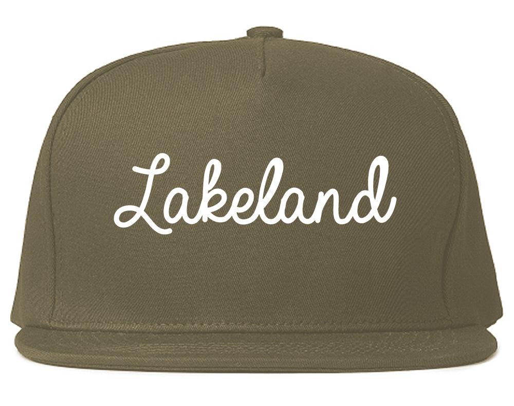 Lakeland Tennessee TN Script Mens Snapback Hat Grey