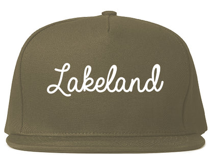 Lakeland Tennessee TN Script Mens Snapback Hat Grey