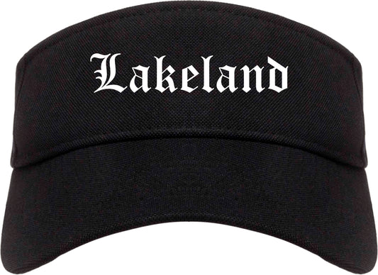 Lakeland Tennessee TN Old English Mens Visor Cap Hat Black