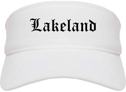 Lakeland Tennessee TN Old English Mens Visor Cap Hat White