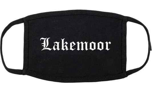 Lakemoor Illinois IL Old English Cotton Face Mask Black