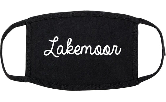 Lakemoor Illinois IL Script Cotton Face Mask Black