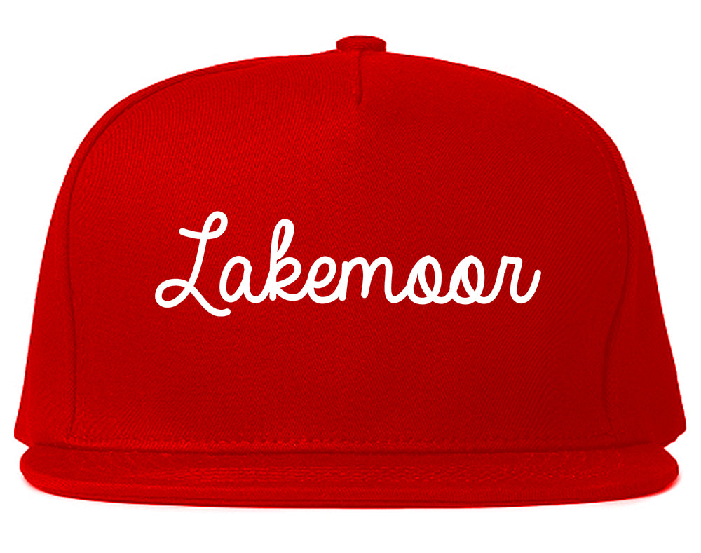 Lakemoor Illinois IL Script Mens Snapback Hat Red