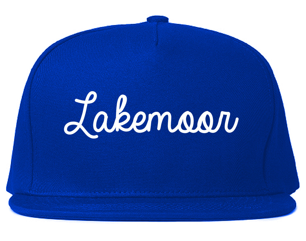 Lakemoor Illinois IL Script Mens Snapback Hat Royal Blue