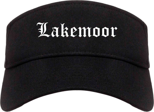 Lakemoor Illinois IL Old English Mens Visor Cap Hat Black