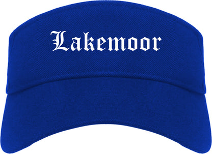 Lakemoor Illinois IL Old English Mens Visor Cap Hat Royal Blue