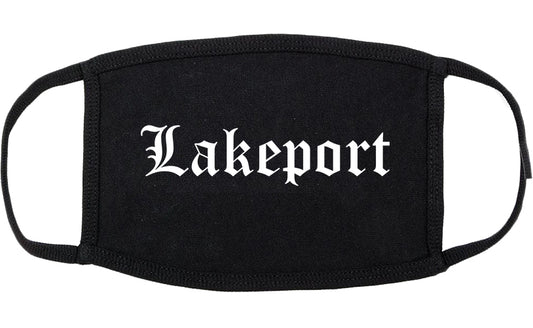 Lakeport California CA Old English Cotton Face Mask Black