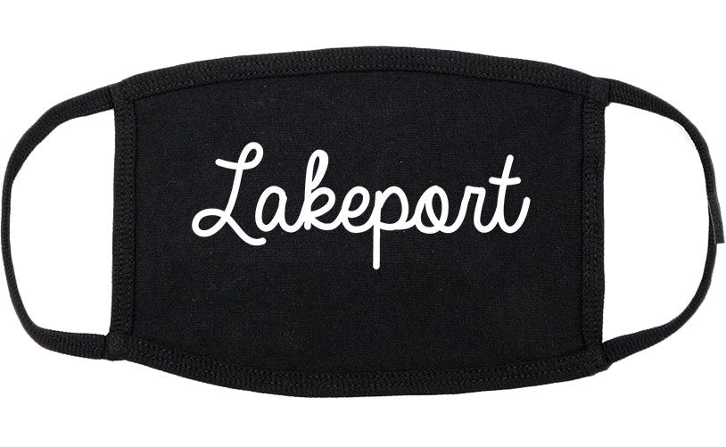 Lakeport California CA Script Cotton Face Mask Black