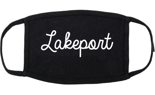 Lakeport California CA Script Cotton Face Mask Black