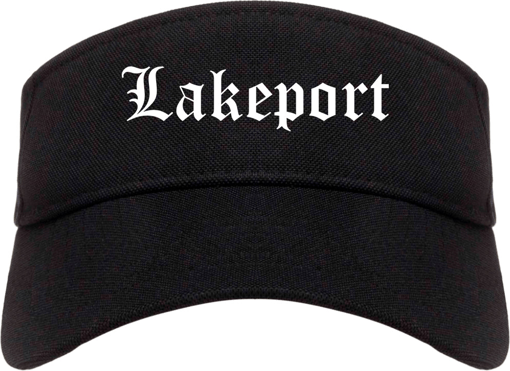 Lakeport California CA Old English Mens Visor Cap Hat Black