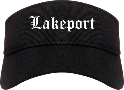 Lakeport California CA Old English Mens Visor Cap Hat Black