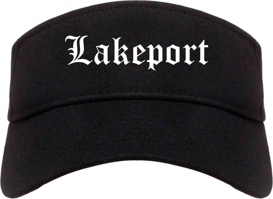 Lakeport California CA Old English Mens Visor Cap Hat Black