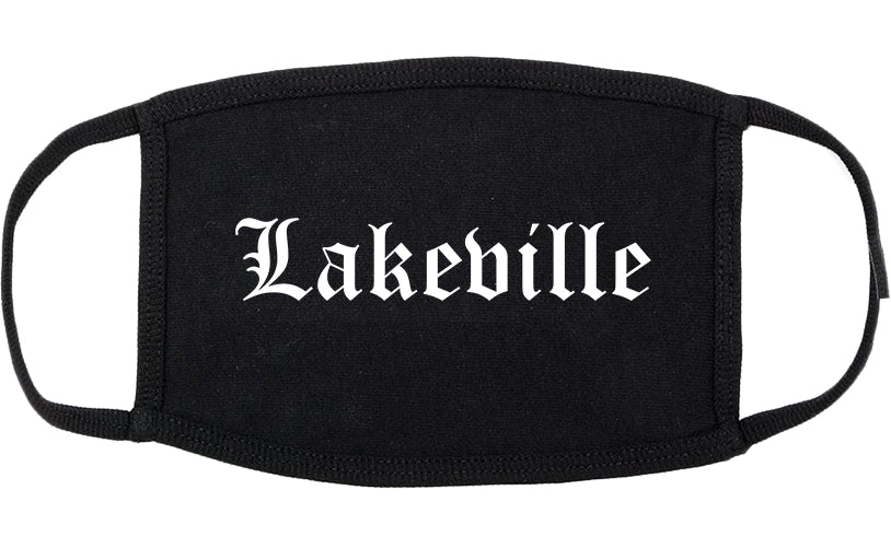 Lakeville Minnesota MN Old English Cotton Face Mask Black