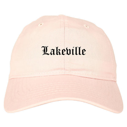 Lakeville Minnesota MN Old English Mens Dad Hat Baseball Cap Pink