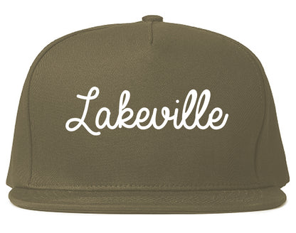 Lakeville Minnesota MN Script Mens Snapback Hat Grey