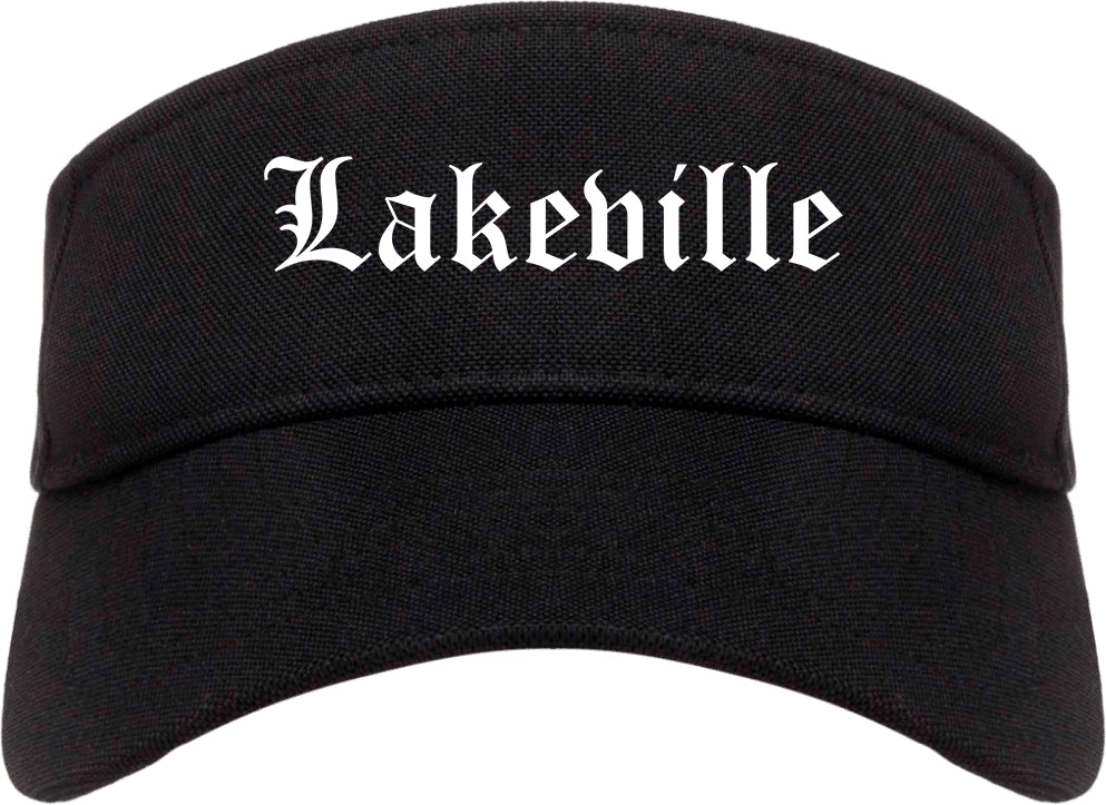 Lakeville Minnesota MN Old English Mens Visor Cap Hat Black