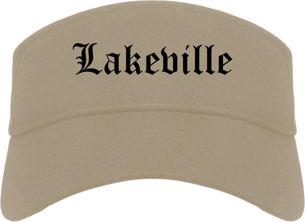 Lakeville Minnesota MN Old English Mens Visor Cap Hat Khaki