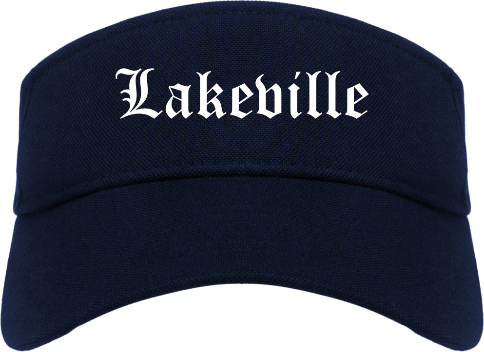 Lakeville Minnesota MN Old English Mens Visor Cap Hat Navy Blue