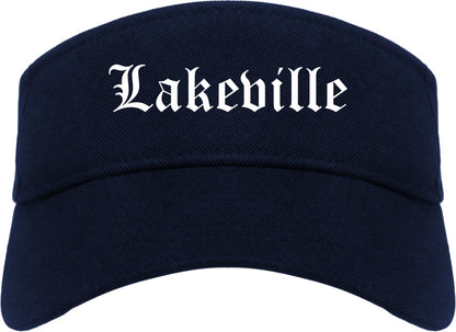 Lakeville Minnesota MN Old English Mens Visor Cap Hat Navy Blue