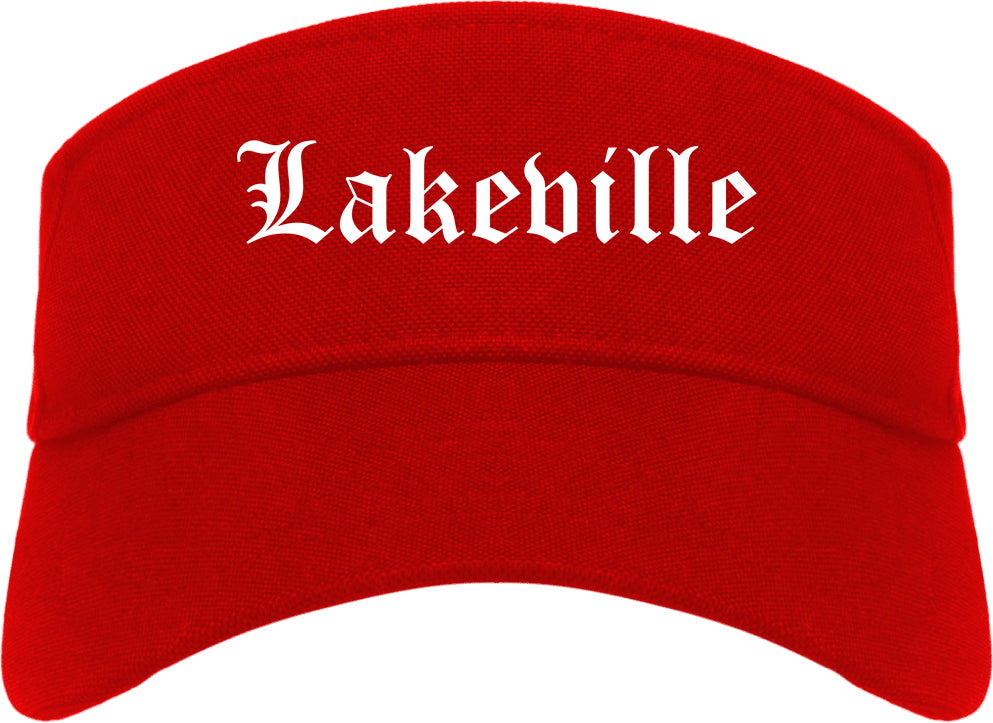 Lakeville Minnesota MN Old English Mens Visor Cap Hat Red