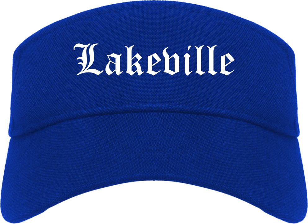 Lakeville Minnesota MN Old English Mens Visor Cap Hat Royal Blue