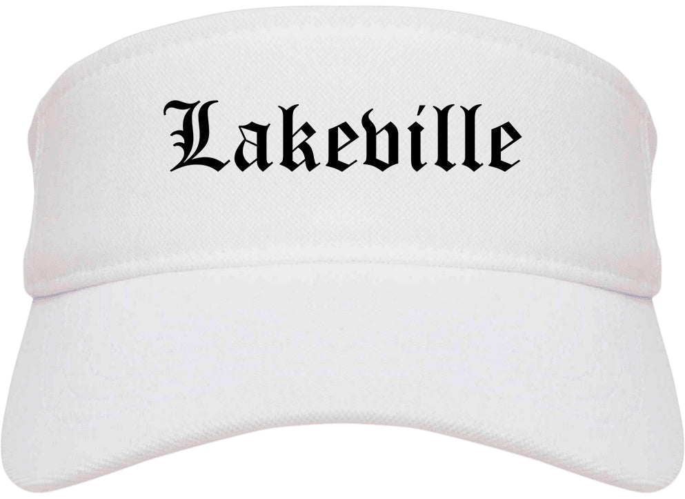 Lakeville Minnesota MN Old English Mens Visor Cap Hat White