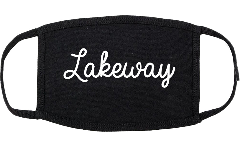 Lakeway Texas TX Script Cotton Face Mask Black
