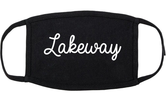 Lakeway Texas TX Script Cotton Face Mask Black