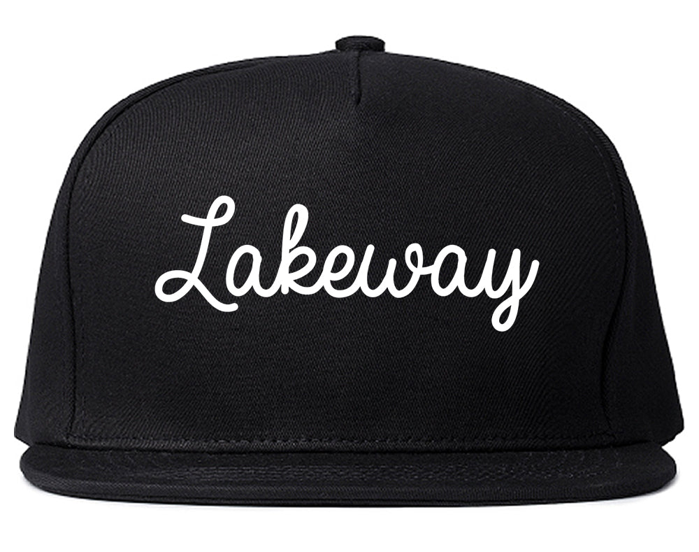 Lakeway Texas TX Script Mens Snapback Hat Black