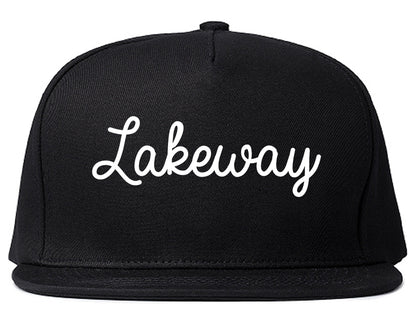 Lakeway Texas TX Script Mens Snapback Hat Black
