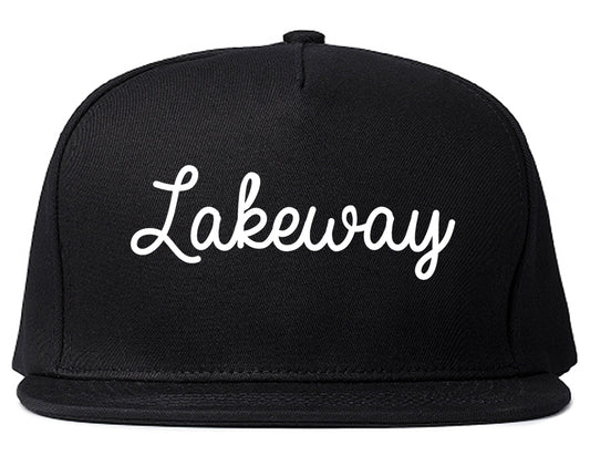 Lakeway Texas TX Script Mens Snapback Hat Black