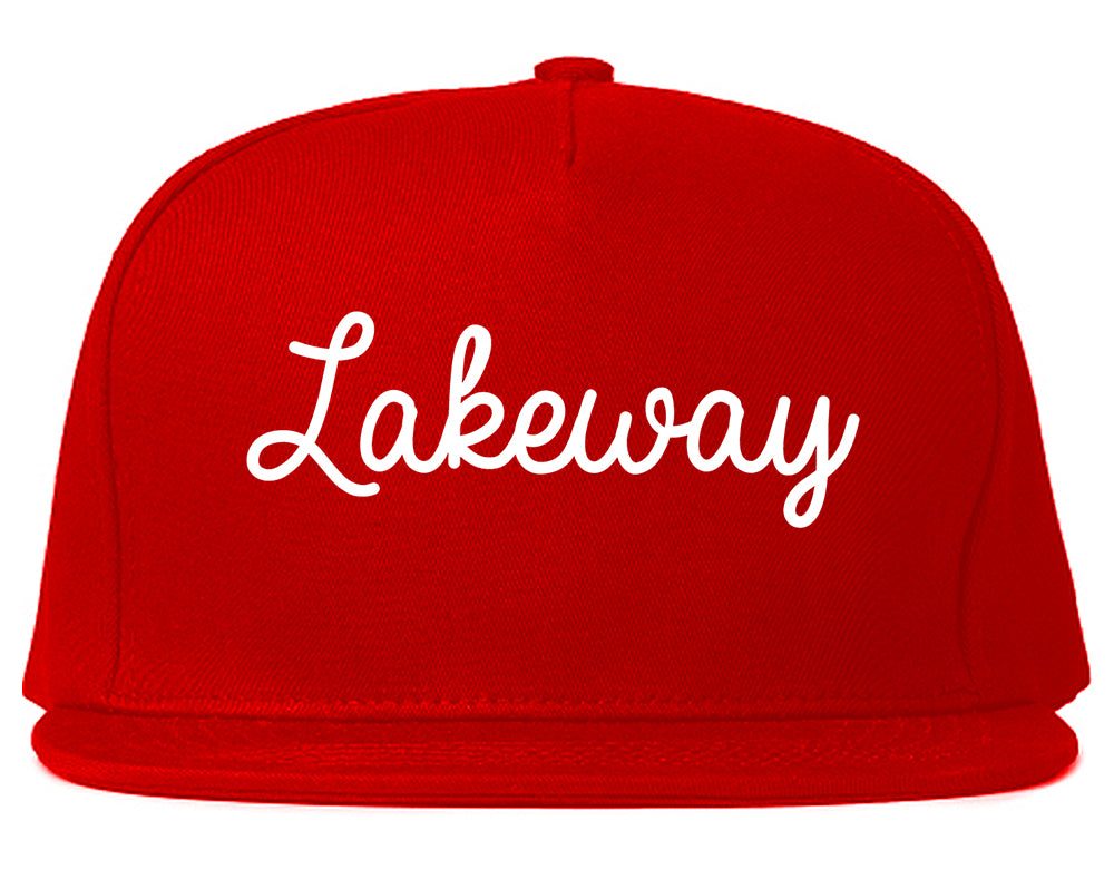 Lakeway Texas TX Script Mens Snapback Hat Red