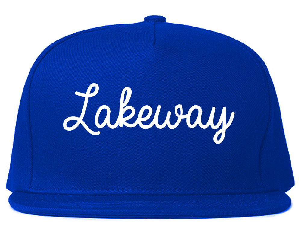 Lakeway Texas TX Script Mens Snapback Hat Royal Blue