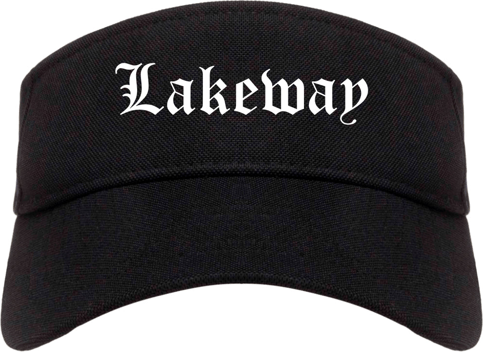 Lakeway Texas TX Old English Mens Visor Cap Hat Black