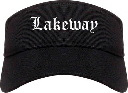 Lakeway Texas TX Old English Mens Visor Cap Hat Black