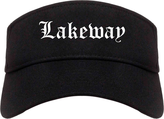 Lakeway Texas TX Old English Mens Visor Cap Hat Black