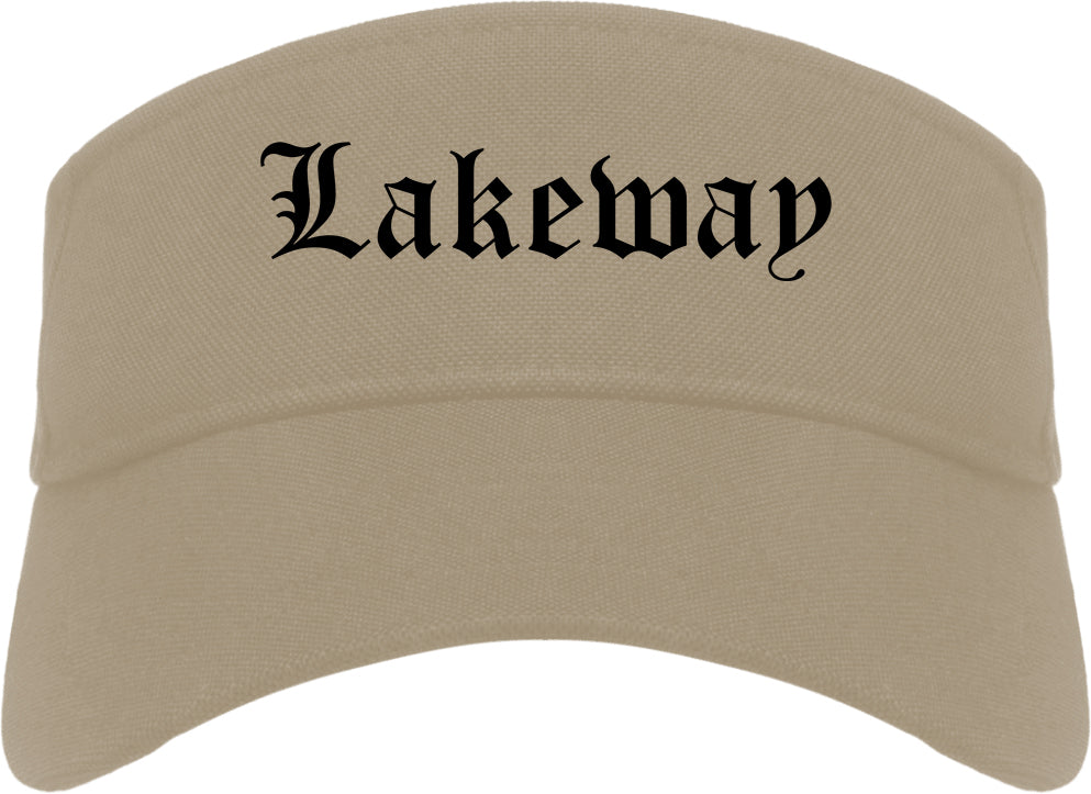 Lakeway Texas TX Old English Mens Visor Cap Hat Khaki