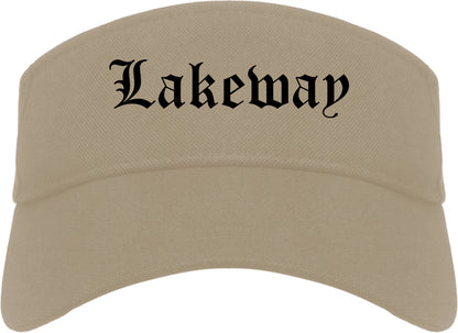 Lakeway Texas TX Old English Mens Visor Cap Hat Khaki