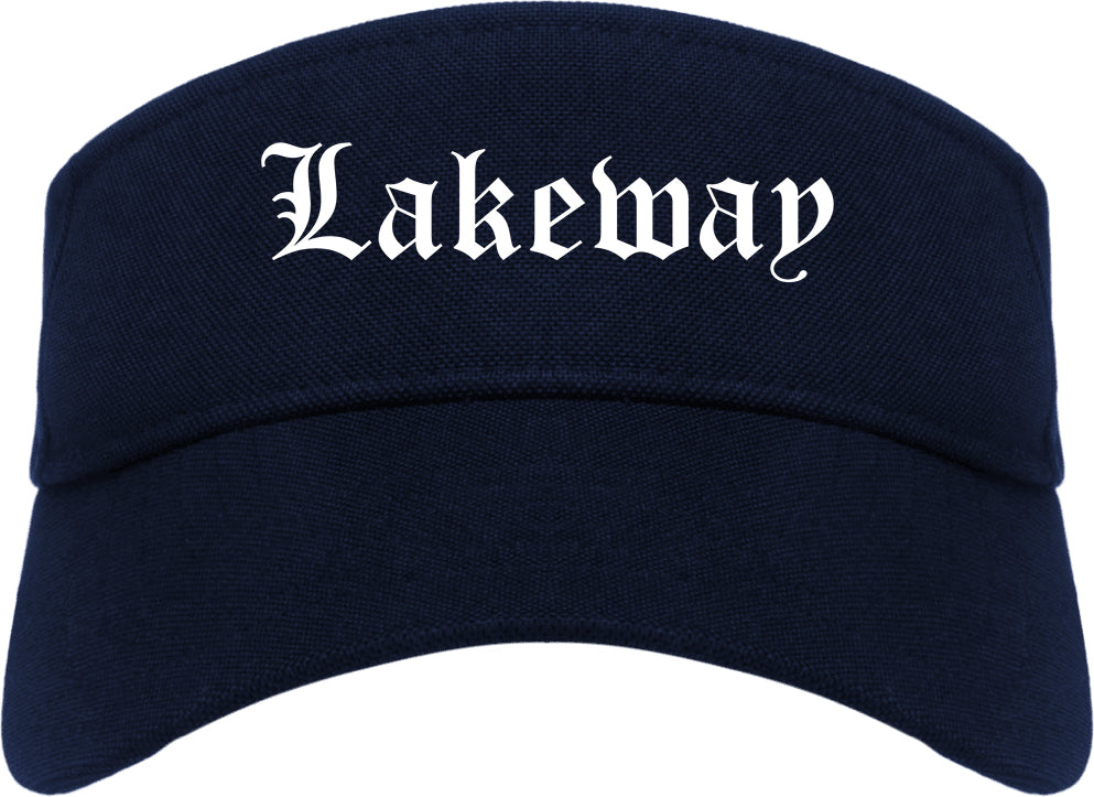 Lakeway Texas TX Old English Mens Visor Cap Hat Navy Blue