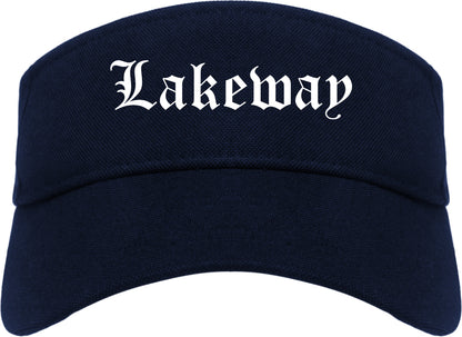 Lakeway Texas TX Old English Mens Visor Cap Hat Navy Blue